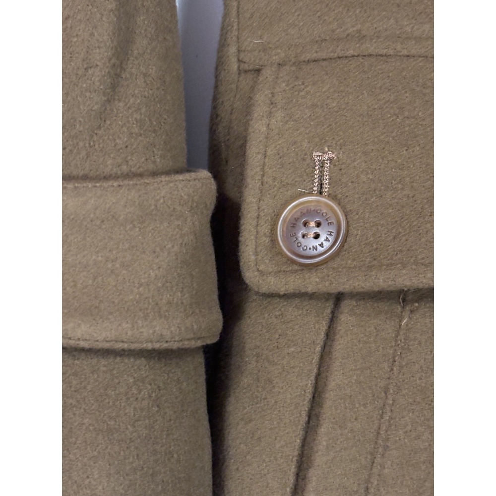 Cole Haan Men's Wool Blend Duffle Coat Small Removable Hood Fabric Made in Italy - Picture 12 of 16